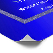 Masculine Blue en Glitter Lijst 50th Birthday Poster (Hoek)