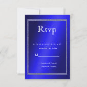 Masculine Blue en Glitter Lijst 50th Birthday RSVP Kaartje (Voorkant)