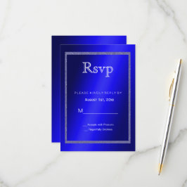 Masculine Blue en Glitter Lijst 50th Birthday RSVP Kaartje