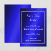Masculine Blue en Glitter Lijst 50th Birthday Save The Date (Voorkant / Achterkant)