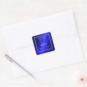 Masculine Blue en Glitter Lijst 50th Birthday Vierkante Sticker (Envelop)
