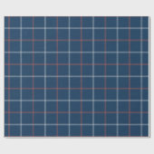 Masculine Blue Red Pset Tartan Patroon Cadeaupapier (Vlak)
