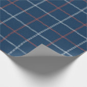 Masculine Blue Red Pset Tartan Patroon Cadeaupapier (Hoek)