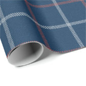 Masculine Blue Red Pset Tartan Patroon Cadeaupapier (Rol Hoek)
