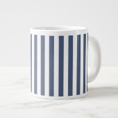 Masculine Blue Striped Personalized Monogrammen Grote Koffiekop (Voorkant rechts)