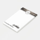 Masculine Brick muur stijlvolle oude auto monogram Post-it® Notes (Schuin)