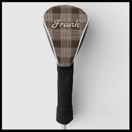 Masculine Brown en Beige Pset Golf Head Hoesje Golfheadcover