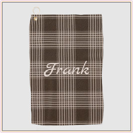 Masculine Brown en Beige Pset Golfhanddoek