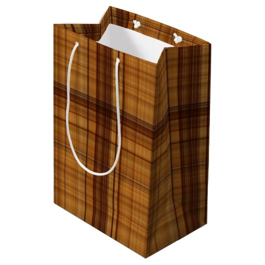 Masculine Browns spelpatroon Medium Cadeauzakje (Achterkant Gekanteld)
