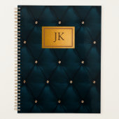 Masculine bruin leder Kijk groen, diamanten Planner (Voorkant)