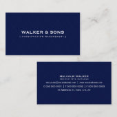 MASCULINE BUSINESS minimaal eenvoudig slim marineb Visitekaartje (Voorkant / Achterkant)