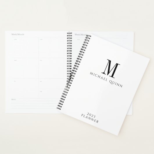 Masculine Business ProfessionaI Monogram Planner (Display)