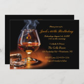 Masculine Cigars & Brandy Cognac Snifter Monogram Kaart (Voorkant / Achterkant)