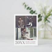 Masculine College 3 Foto Afstuderen Aankondiging Briefkaart (Staand voorkant)