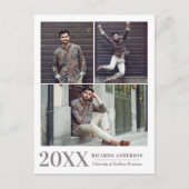 Masculine College 3 Foto Afstuderen Aankondiging Briefkaart (Voorkant)