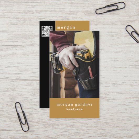 Masculine Contractor Tools Handyman Visitekaartje (Voorkant / Achterkant in situ)