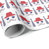 Masculine Dapper Pet Stropdas Mustache Vaders Dag Cadeaupapier (Rol Hoek)