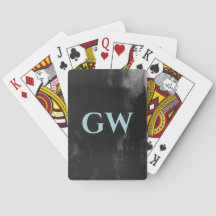 Masculine Dark Black Abstract Monogram