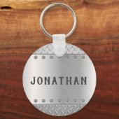 Masculine Diamond Bord Metal Design Sleutelhanger (Voorkant)