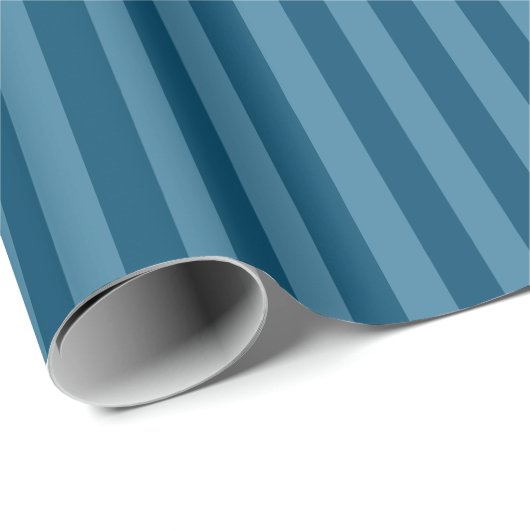 Masculine Donker Blauwgroen Blauw Ombre Strepen Pa Cadeaupapier (Rol Hoek)