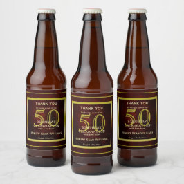 Masculine Double Gold Lijst 50th Birthday Bier Etiket