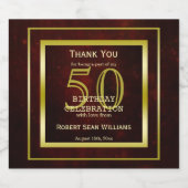 Masculine Double Gold Lijst 50th Birthday Bier Etiket (Enkel label)