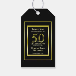 Masculine Double Gold Lijst 50th Birthday Cadeaulabel