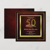 Masculine Double Gold Lijst 50th Birthday Kaart (Voorkant / Achterkant)