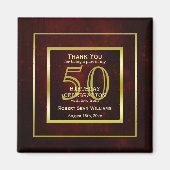 Masculine Double Gold Lijst 50th Birthday Magneet (Voorkant)