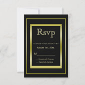Masculine Double Gold Lijst 50th Birthday RSVP Kaartje (Voorkant)