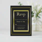 Masculine Double Gold Lijst 50th Birthday RSVP Kaartje (Staand voorkant)