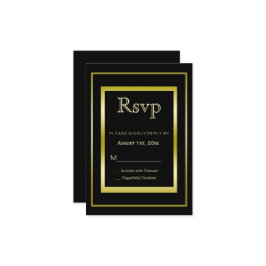 Masculine Double Gold Lijst 50th Birthday RSVP Kaartje