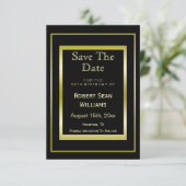 Masculine Double Gold Lijst 50th Birthday Save The Date (Staand voorkant)