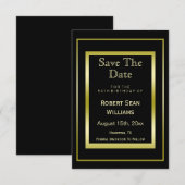 Masculine Double Gold Lijst 50th Birthday Save The Date (Voorkant / Achterkant)