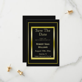 Masculine Double Gold Lijst 50th Birthday Save The Date