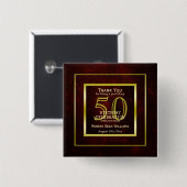 Masculine Double Gold Lijst 50th Birthday Vierkante Button 5,1 Cm (Voorkant /achterkant)