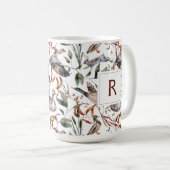 Masculine Duck Hunter Herfst Foliage Monogram Coff Koffiemok (Voorkant rechts)