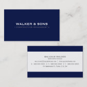 MASCULINE eenvoudig slim donker marineblauw Visitekaartje (Voorkant / Achterkant)