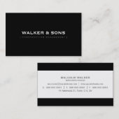 MASCULINE eenvoudig smart wit zwart grijs Visitekaartje (Voorkant / Achterkant)