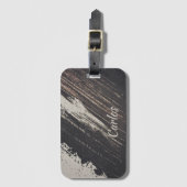 Masculine- en moderne zwarte en beige verf bagagelabel (Voorkant (verticaal))