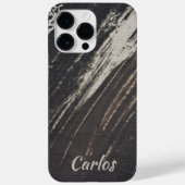 Masculine- en moderne zwarte en beige verf Case-Mate iPhone case (Achterkant)