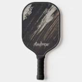 Masculine- en moderne zwarte en beige verf pickleball paddle (Achterkant)