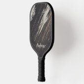 Masculine- en moderne zwarte en beige verf pickleball paddle (Links)