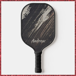 Masculine- en moderne zwarte en beige verf pickleball paddle