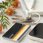 Masculine en Slank Gay Beer Pride Flag Sleutelhanger (Voorkant Rechts)