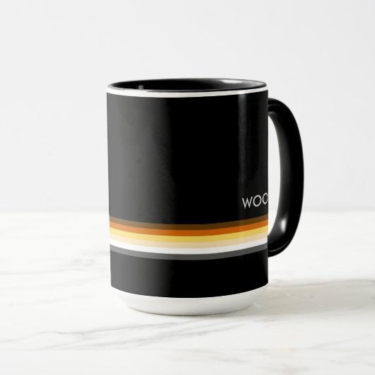 Masculine en stijlvolle Beren Pride Flag WOOF Mok (Voorkant rechts)