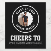 Masculine foto Afstuderen Wijn Etiket (Enkel label)