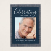 Masculine Foto Funeral Sympathie Kaart gebed (Voorkant)