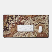 Masculine Gamer Gepersonaliseerde Mozaïek Bruin Bureaumat (Keyboard & Muis)