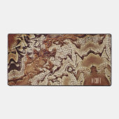 Masculine Gamer Gepersonaliseerde Mozaïek Bruin Bureaumat (Voorkant)